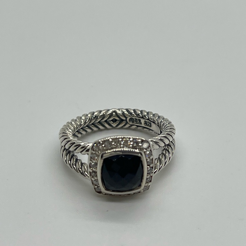 David Yurman Black Onyx Petite Albion Ring - Picture 2 of 7